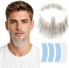 Hand-Tied Human Hair Fake Beard and Mustache for Costumes and Theater