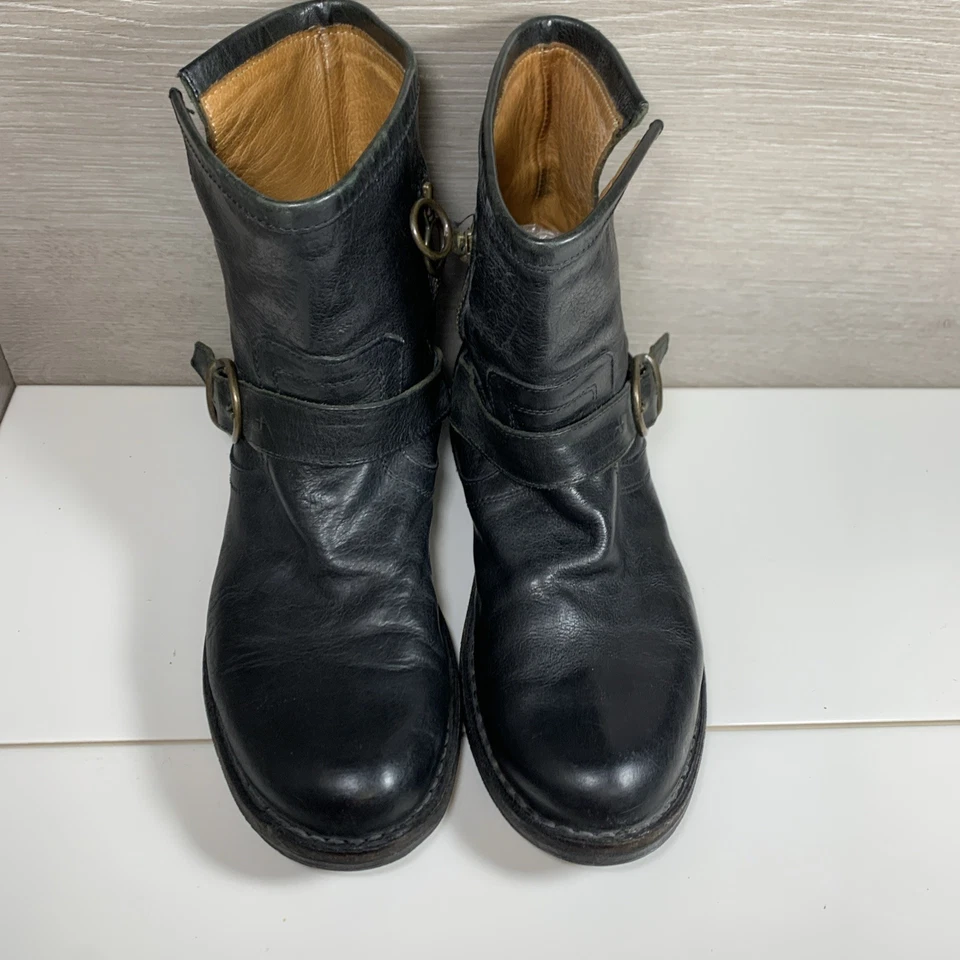 Fiorentini + Baker Eternity Eli Negro Cuero Cubo Motociclista Botines 37 EE. UU. 6,5 Foto 3 de 4