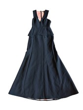BCBGMaxAzria Alejandra Black Sleeveless Gown Peplum Cutout Back Size 4 Women's