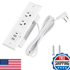Recessed Power Strip w/PD 20W Type-C, 2 USB-A  1 USB-C Port Desk Outlet