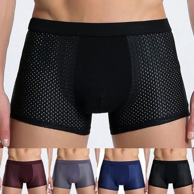 Atmungsaktive Herren Mesh Trunks mit U Pouch Hohl Design Übergröße XL bis 5XL