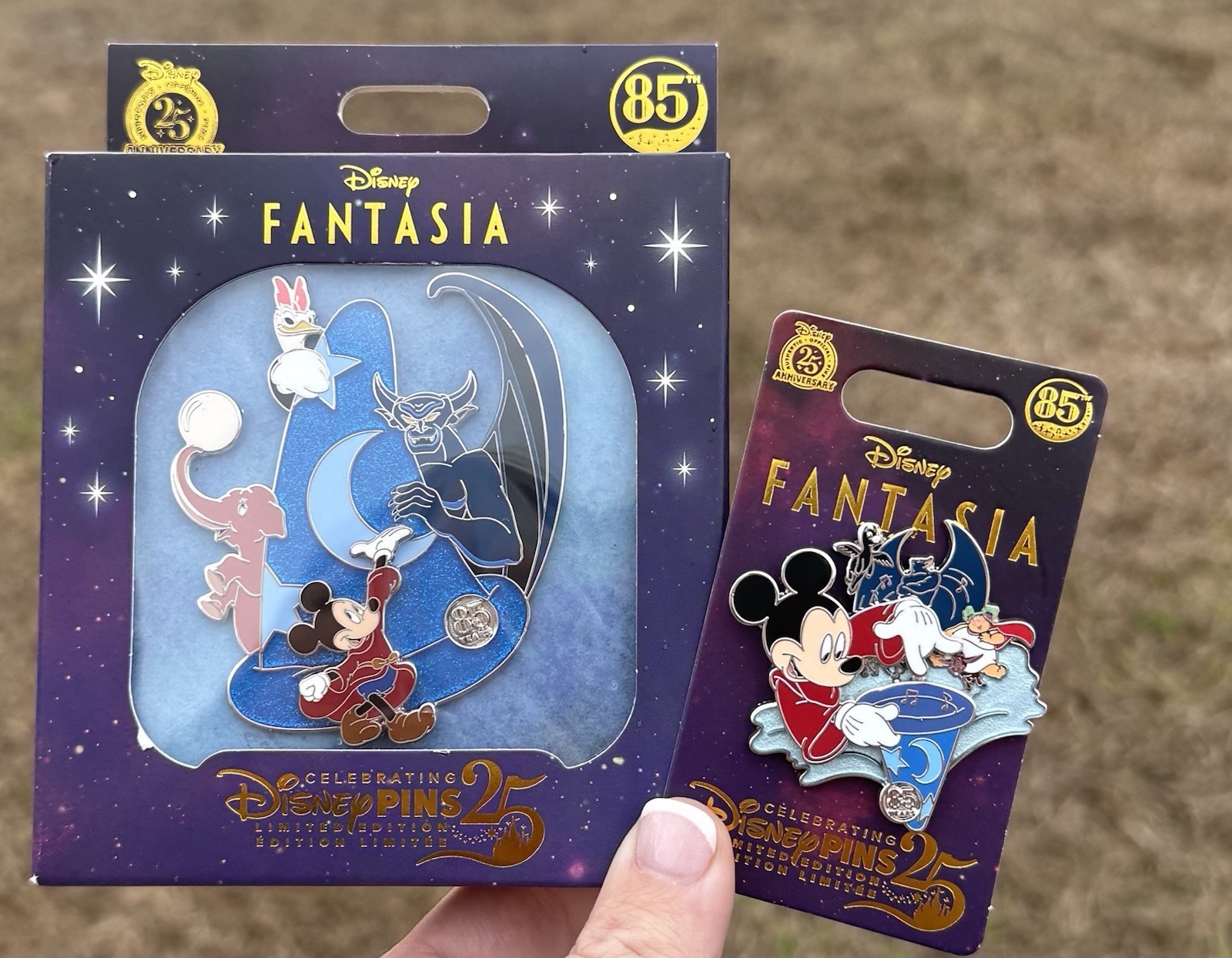 2025 Disney Parks Fantasia 85th Anniversary Mickey Mouse Mini Jumbo & Pin Set
