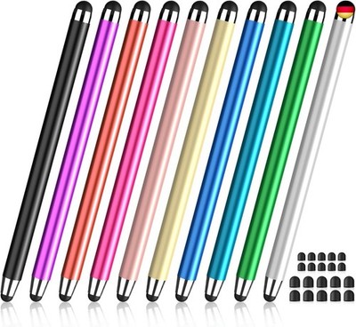 Touchscreen Stift,10pcs Tablet Stift für alle Tablets,Tablet Stift 2IN1 mit