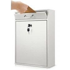 Locking Mailbox with Key for Outdoor 16.2 x 11.2 x 4.7 Inches Large Wall Moun...