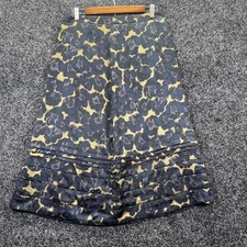 Banana Republic Floral Pintuck Hem Midi Skirt Navy Gold 588243-00-1 Size 8 NEW