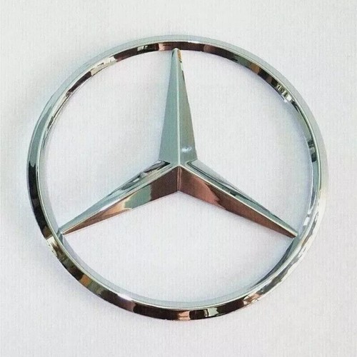 Fits Mercedes Benz Badge Emblem Rear Boot Chrome Silver for all Models 90mm - Picture 4 of 4