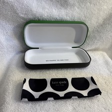 NEW KATE SPADE GREEN BLACK SMALL AUTHENTIC SUNGLASSES EYEGLASSES CASE ONLY
