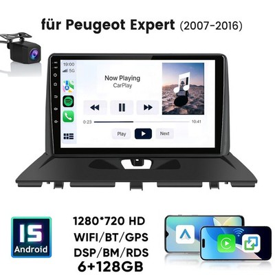 6+128GB Autoradio Für Peugeot Expert 2007-2016 WIFI BT CARPLAY GPS 8-kern