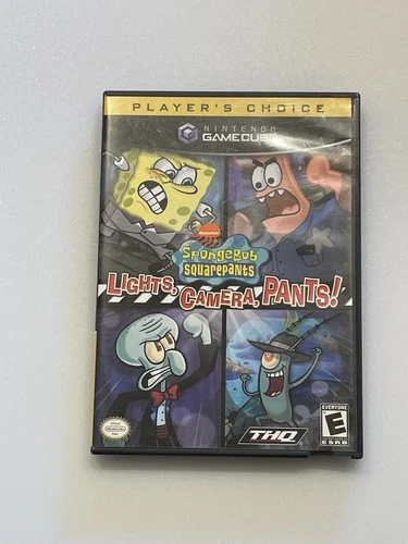 SpongeBob Lights Camera Pants For Nintendo GameCube TESTED CIB