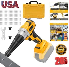 Pop Rivet Gun for DeWalt 20V Battery, Cordless Rivet Tool with 3 Size (1/8",5/32