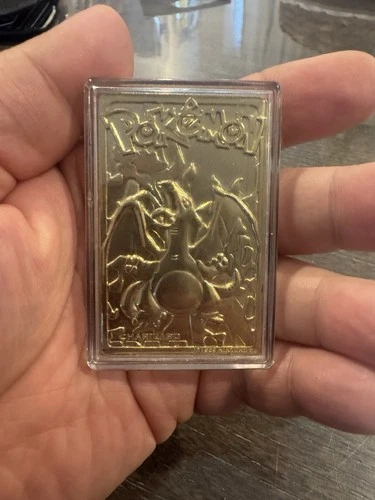 23K Gold Plated CHARIZARD Trading Card 1999 Burger King Pokemon Ball