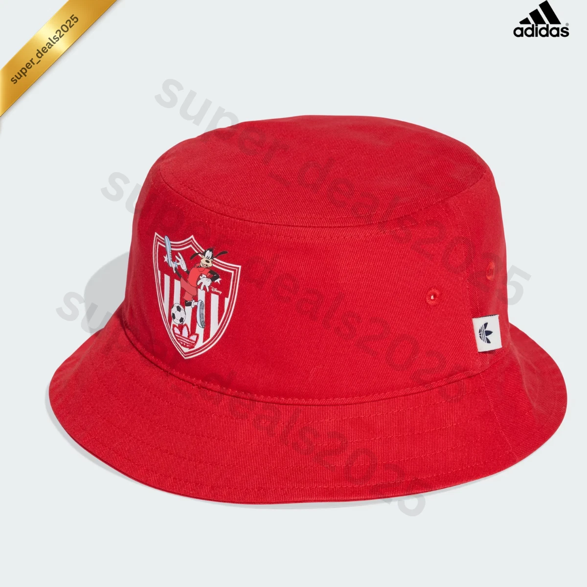 Adidas Disney Infant Bucket Hat Goofy Graphic Toddler Sun Hat Red Adjustable