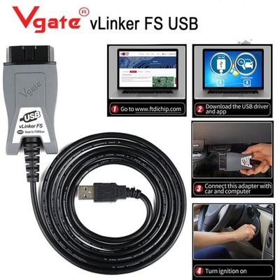 Vgate vLinker FS ELM327 Fit For Ford Mazda HS/MS-CAN OBD2 Car Diagnostic Scanner