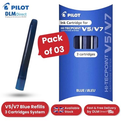 Pilot V7 Patronensystem flüssige Tinte Minen feine Linie Schreiben 3er Pack blau 
