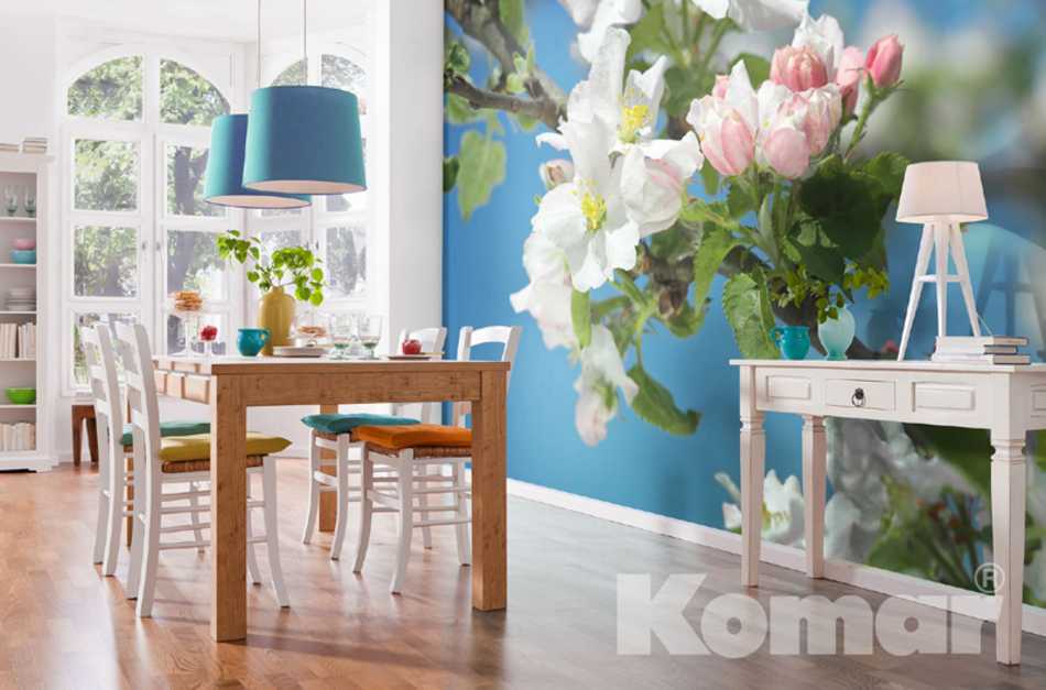 Fotomural PRIMAVERA 368x254 primeras flores de primavera refrescante blanco-rosa