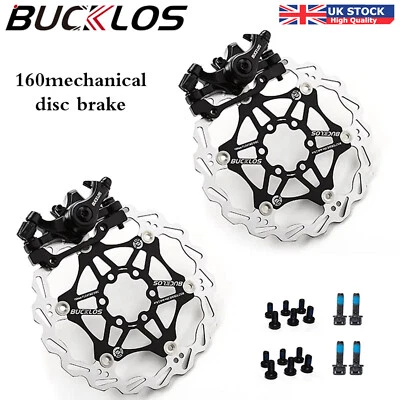 Mechanical Disc Brakes Caliper Set Mountain Bike Road Front Rear 160mm Rotor UK - Image 1 of 4