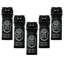 5 PCK Pepper Spray POLICE MAGNUM 2oz Stream Flip Top Defense Security Protection