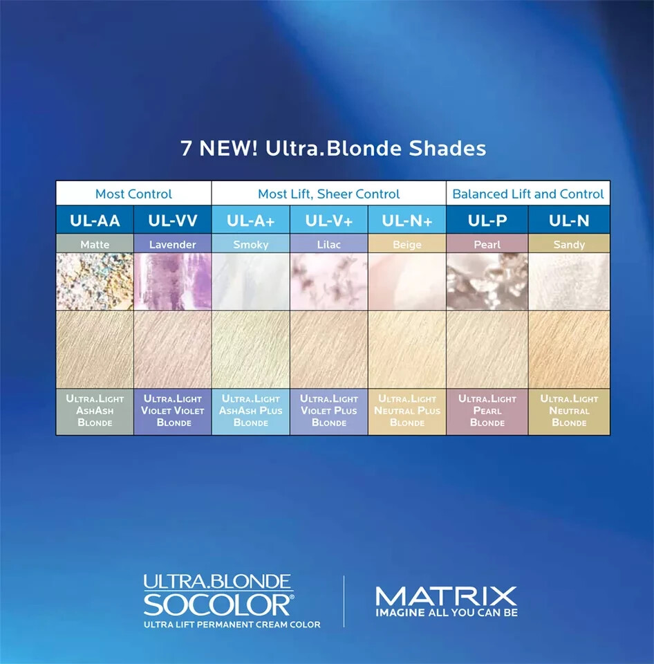 MATRIX ULTRA BLONDE SOCOLOR ULTRA-LIFT PERMANENT CREAM COLOR 3oz/get your shade