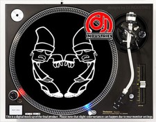 Bassbin Twins Black - 7"-12" DJ slipmat for LP turntable record player