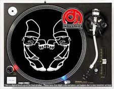 Bassbin Twins Black - 7"-12" DJ slipmat for LP turntable record player 