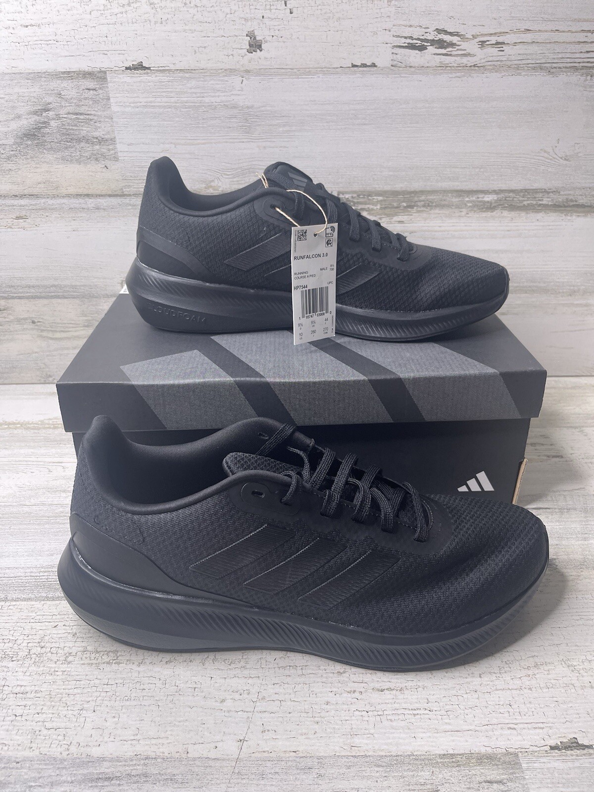 Adidas Running Shoes RunFalcon 3.0 Cloud Foam HP7544 Black Size: 10 NIB!-image