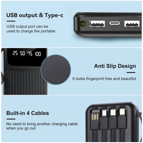 9000000mAh Powerbank Externer Batterie Ladegerät ZusatzAkku USB-C Für All Handys - Bild 6 von 10