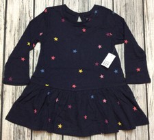 Baby Gap Girls 3-6 Months Navy Blue  Colorful Star Dress. Nwt