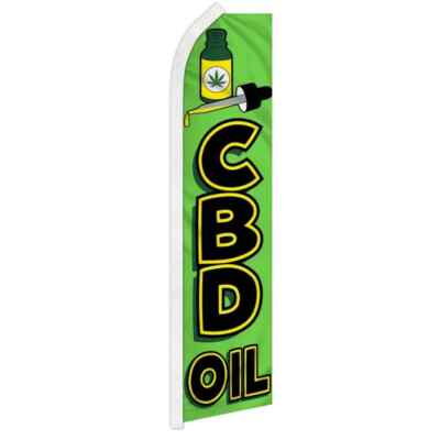 C.B.D. Oil Swooper Flutter Feather Advertising C.B.D. Sold Here Banner Flag