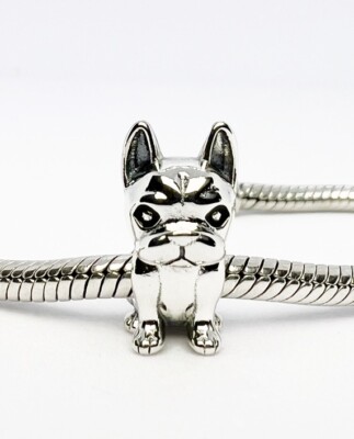 French Bulldog Charm Bead Dog Pet Animal Genuine 925 Sterling Silver 💖  UK