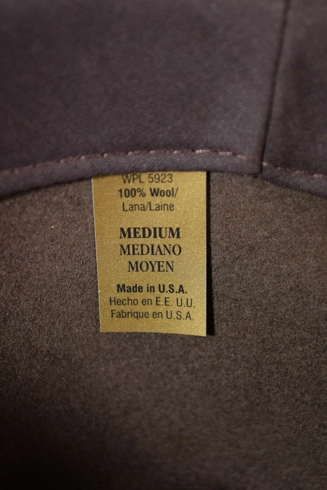 Fedora de fieltro aplastable marrón 100 % lana Wigens nueva con etiquetas talla M 58, 7 y 1/4 Foto 4 de 4