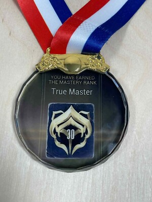 WARFRAME ''MASTERY RANK 30'' Solid Glass Medal Award In Fitted Box 