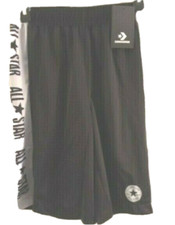 Converse All Star Boy's Black Athletic Training Gym Shorts Sz LG 12-13 yr NEW
