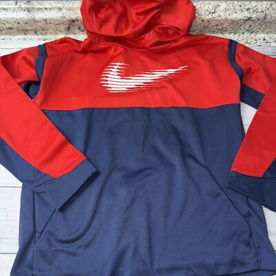 navy blue and red nike sweatsuit