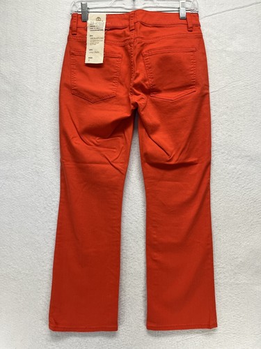 Talbots Signature Crop Flare Jeans Women's Size 2 - Bright Orange Capri Stretch - Picture 7 of 14