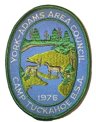 1976 Camp Tuckahoe Patch York Adams Council BSA Boy Scouts Of America Badge