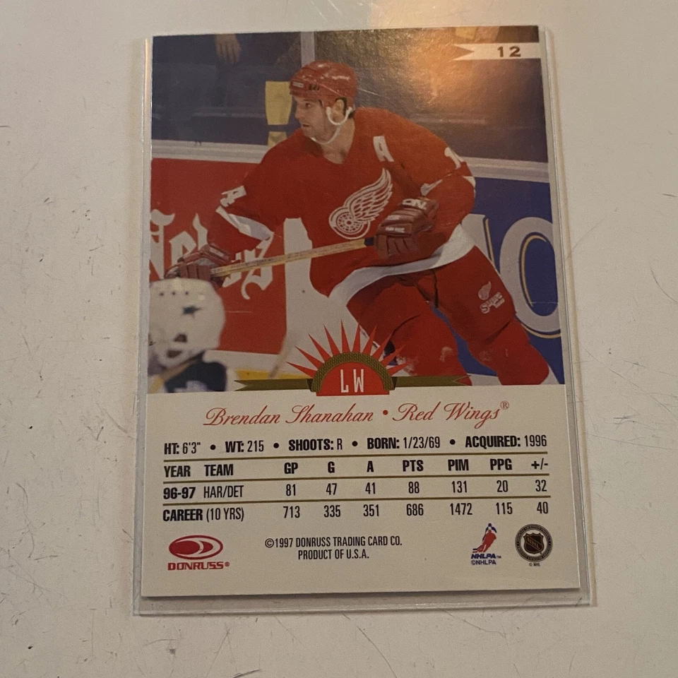 1997-98 Leaf International Stars - Brendan Shanahan #12 - NHL Trading Card - Image 2 of 2