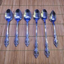 ONEIDA COMMUNITY BRAHMS 3 TEASPOONS, 2 ICED TEA SPOONS, GRAPEFRUIT SPOON