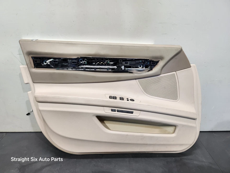 ✅10-15 OEM BMW F01 F02 740 750 Front Driver Door Card Panel Nappa Leather Oyster - Image 2 of 4
