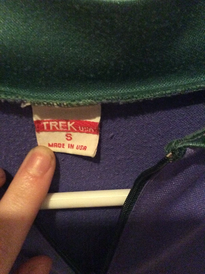 Camiseta deportiva de ciclismo Trek EE. UU. pequeña verde púrpura C13 Foto 3 de 4
