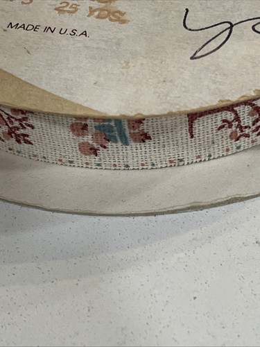VTG Lion Product Ribbon Orchard Apple Tree 5/8” Width Ivory Mauve - Picture 2 of 5