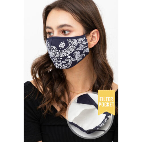 Máscara facial de moda de algodón reutilizable de calidad para adultos filtro bolsillo nariz alambre bonito - Imagen 81 de 169