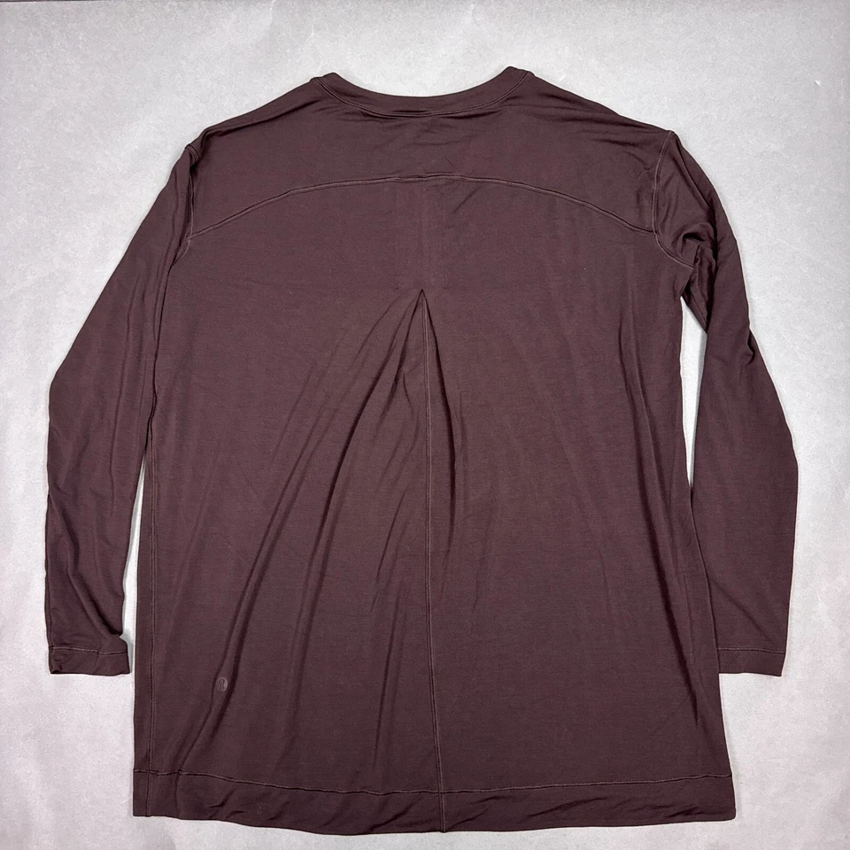 Camisa Lululemon Mujer 8 Marrón Modal Plisada Espalda Correr Entrenamiento Gimnasio Yoga Absorción Foto 2 de 4