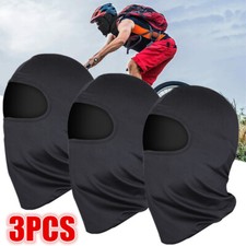 3pcs Men Balaclava Black Face Mask Windproof Summer UV Protection Tactical Hood