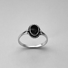 Black Onyx Oval Shaped 925 Sterling Silver Genuine Handmade Fine Ring