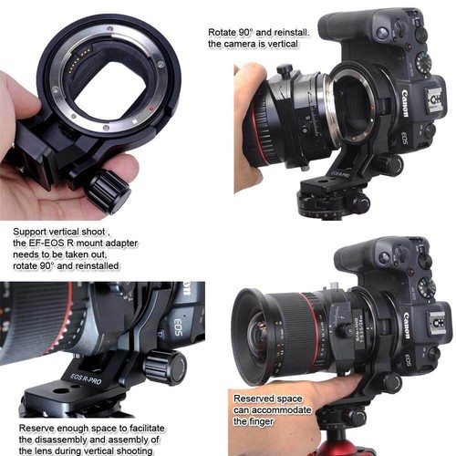 Supporto anello montaggio treppiede collare obiettivo per adattatore convertitore attacco Canon EF-EOS R - Foto 7 di 11