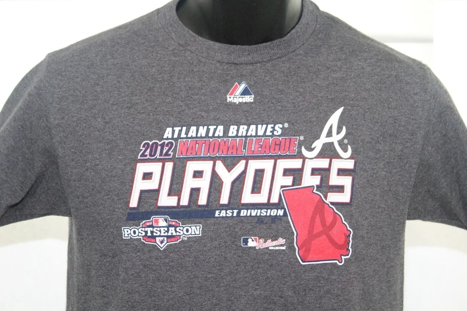 Atlanta Braves 2012 National League Playoffs MLB Baseball T Shirt Youth Medium - Image 2 of 4