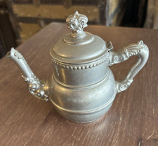 Vintage Ornate Metal Tea Pot Kettle Detailed Small  Hinged SMALL DENT