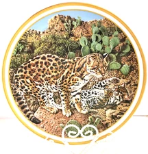 Lenox Collector Plate American Wildlife Ocelots Artist Norman Adams 1982 Ltd Ed