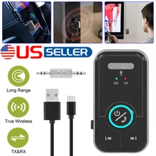 USB Wireless Bluetooth Transmitter Receiver 2 in 1 Audio Adapter 3.5mm Aux Car