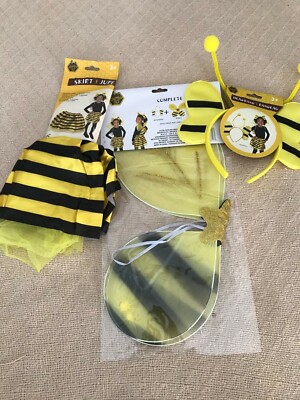 NEW 3 piece BUMBLE BEE    DRESS UP SET FOR KIDS-SKIRT-HEADBAND-WINGS
